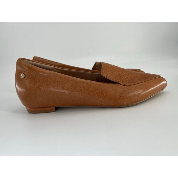 SALE Frankie4 Faye Reptile Embossed Flat Slip On Shoes Sz 7.5 Tan Leather - Picture 5 of 10